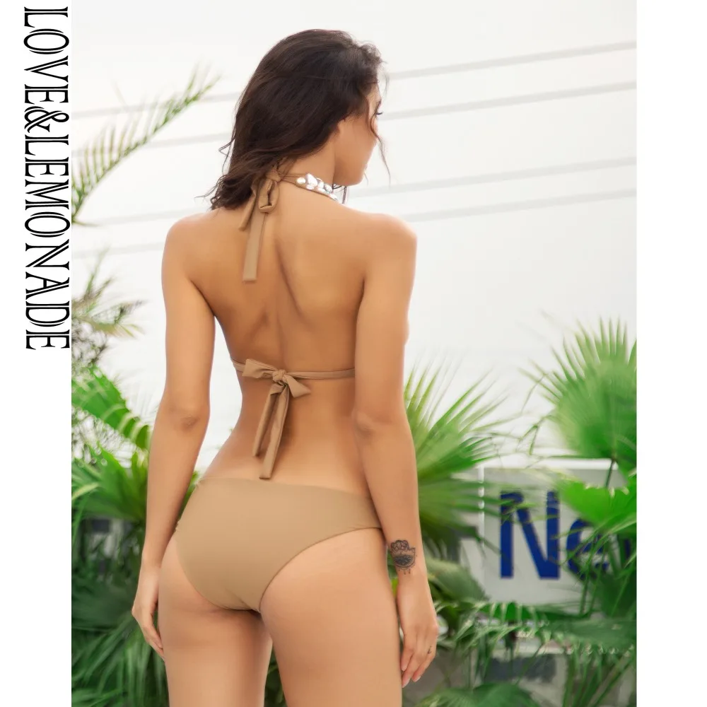 Любовь и лимонада телесного цвета с вырезами цветное бисером украшения пляжные