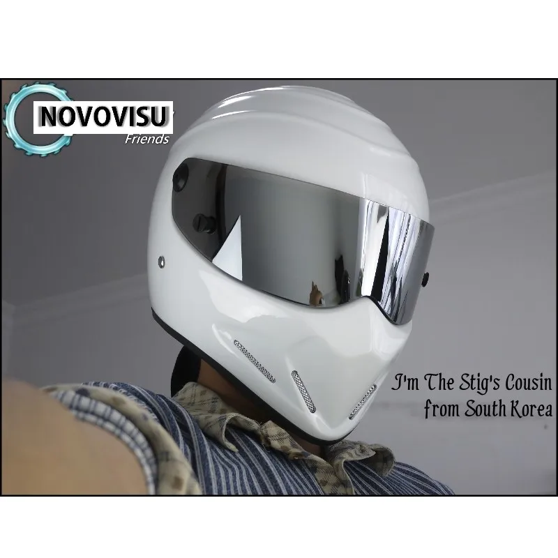 Для NOVOVISU Стиг белый шлем Casco + сумка наклейка &quotSIMPSON&quot 3in1/белый с серебристый