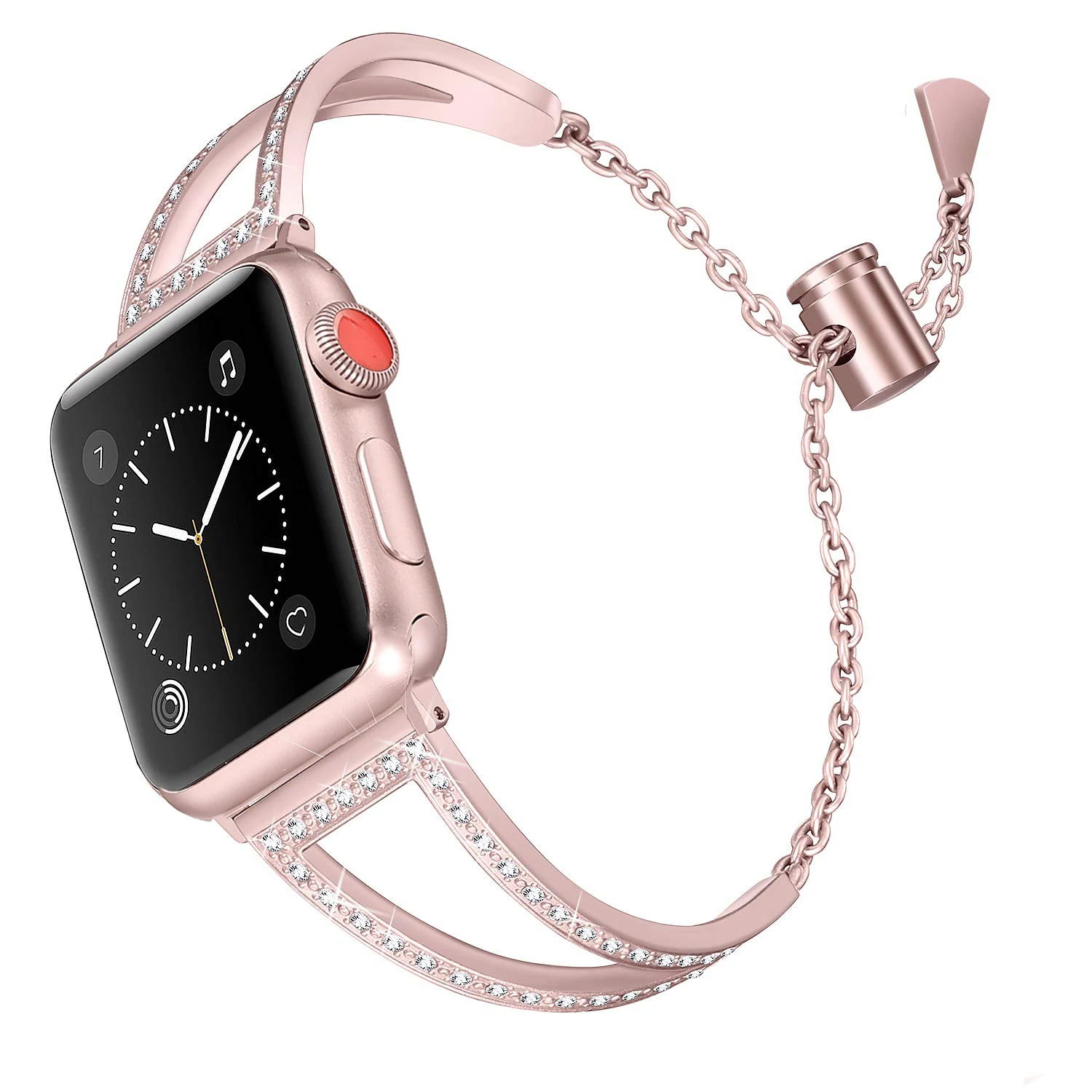 JANSIN бриллиантовые ремешки для часов Apple watch 38 мм 42 мм 40 мм 44 мм iwatch ремешок серии 5 4 3 2 1 ремешок из нержавеющей стали женский браслет