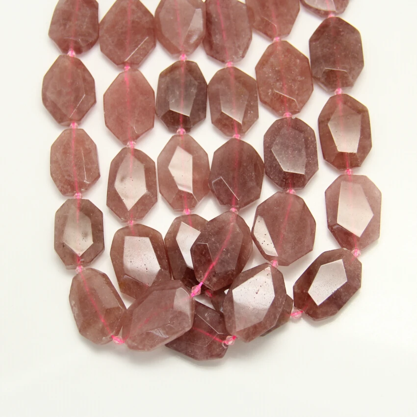 Натуральный Красный Клубничный кварц режет Плиты бусины для изготовления