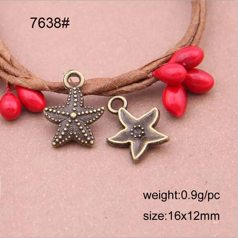 

30pcs Antique Bronze Tone Alloy Starfish Charm Pendants 16X12mm Jewelry Findings Wholesales