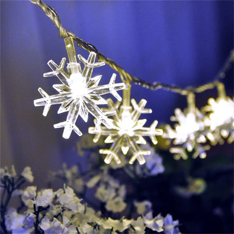

Christmas Snowflake Solar String Lights 30 LED Tree Fairy Waterproof Lights for Outdoor Party Gardens Holiday Courtyard Decor