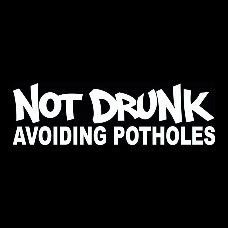 YJZT 15.2CM*4.8CM NOT DRUNK AVOINING POTHOLES Vinyl Decal Funny Car Sticker Turbo Black Silver C10-00948 | Автомобили и мотоциклы