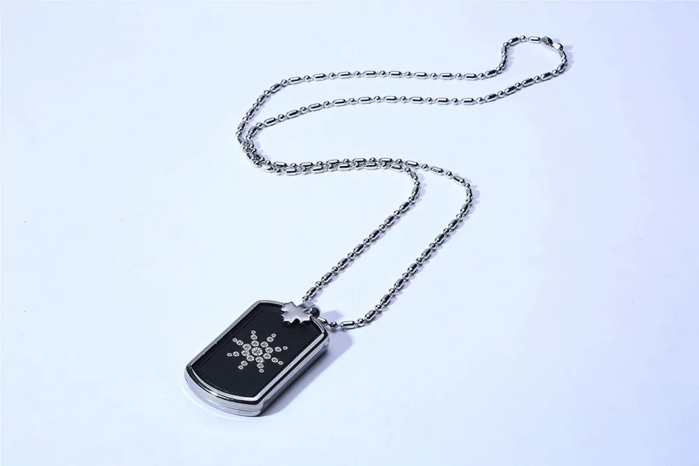 Для мужчин скалярный био Квант энергии Dog Tag кулон с CZ камень из вулканической лавы анти EMF радиационной защиты ожерелье 24 дюймов