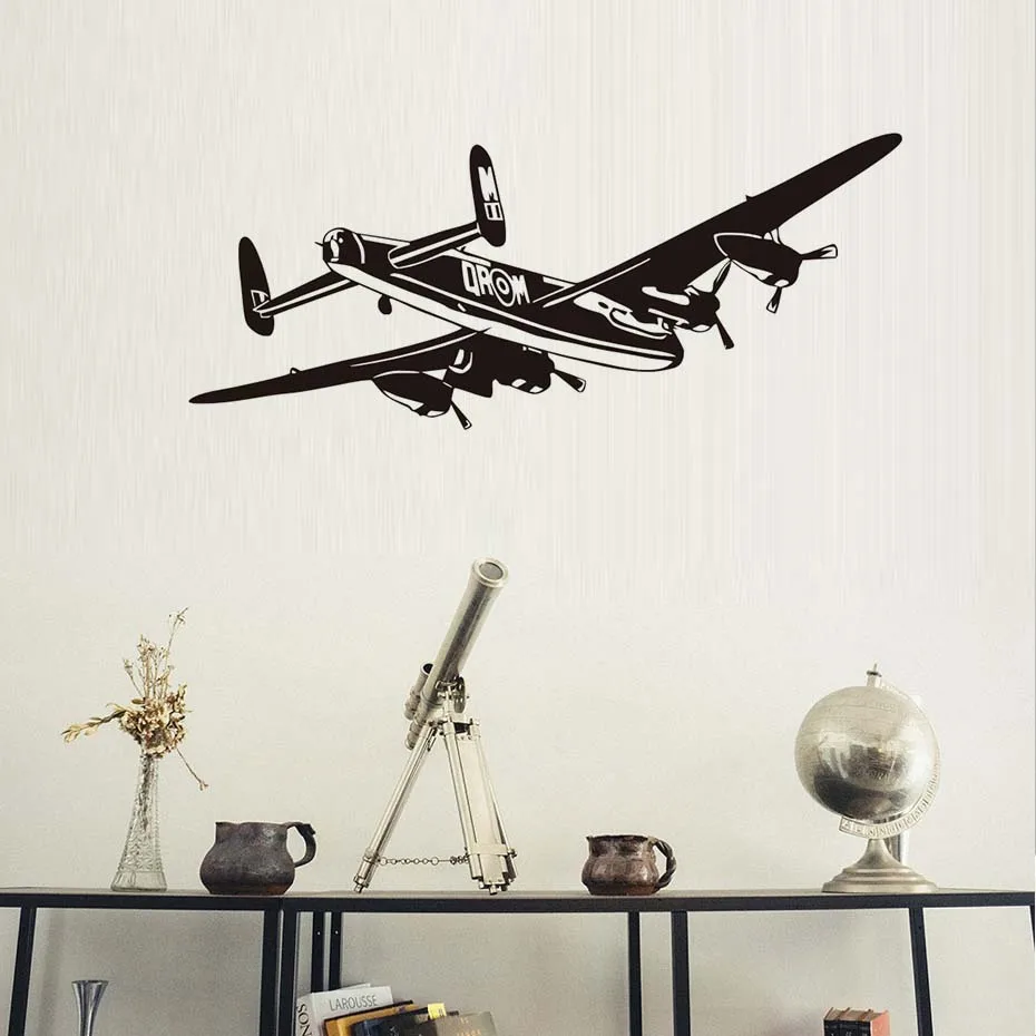 Airplane Vinyl Wall Sticker Bomber Aeroplane Removable Art Mural For Living Room Home Decoration Accessories | Дом и сад