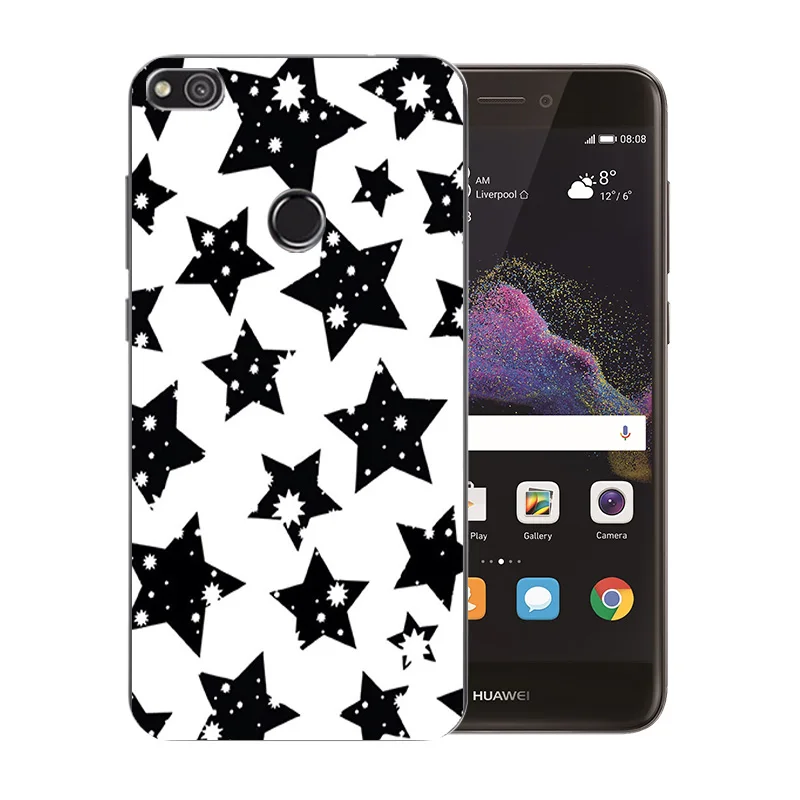 Мягкие ТПУ чехлы для телефонов Huawei P8 Lite 2017/Honor 8 Lite/P9 2017/Nova Lite/GR3 2017 цветной защитный