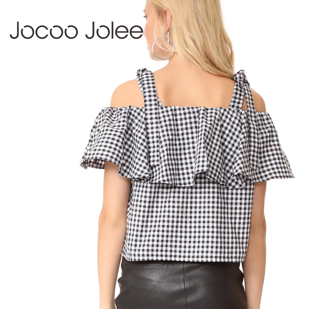 Топ Jocoo Jolee Женский на шнуровке пикантный топ с открытыми плечами и оборками