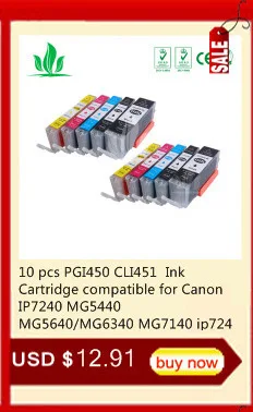 3 комплекта 450XL совместимые чернильные картриджи для Canon 451 PIXMA IP7240 Cli-451 PGI450 PGI-450XL PIXMA IX6540 IX6840 IP8740