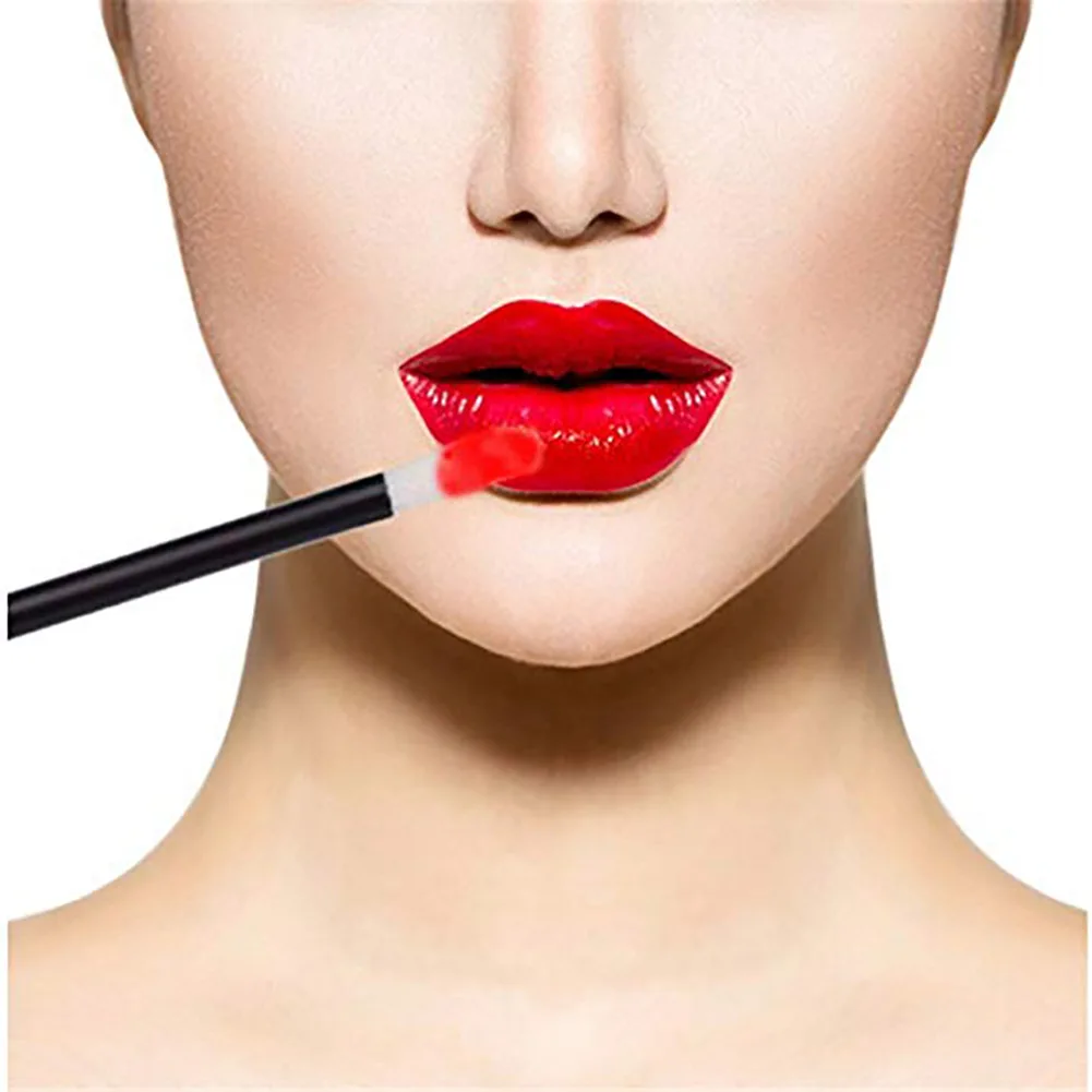 100Pcs/Set Disposable Lip Brushes Lipstick Applicators Make Up Brush Gloss Wands Applicator Tool Makeup Beauty Kit(Blac | Красота и