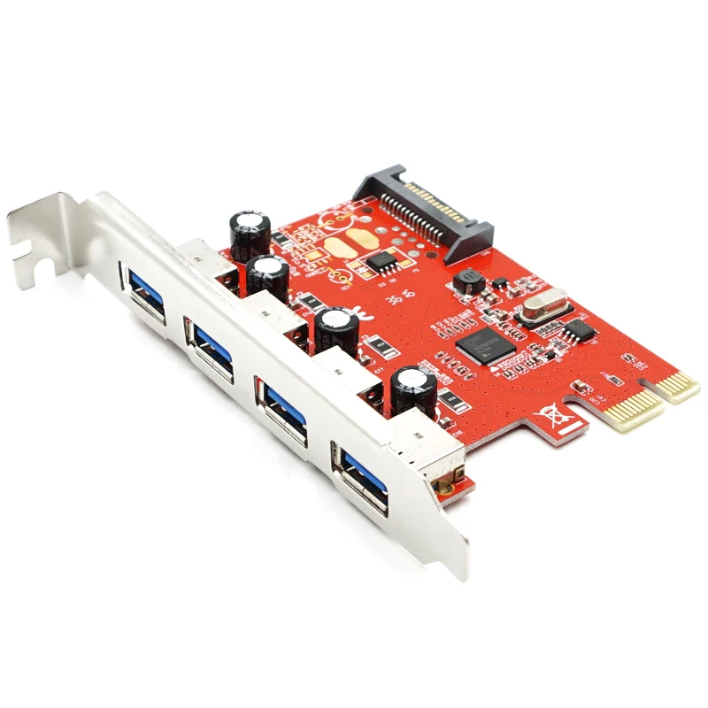 Карта PCI Express 4 USB 3,0 PCI-e на 4 внешних порта USB, конвертер NEC D720201