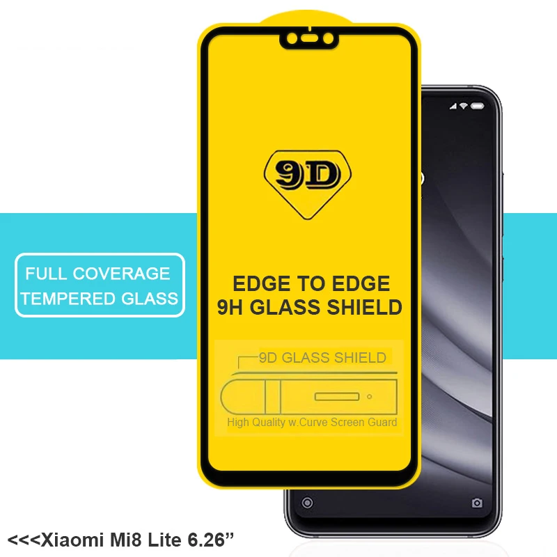 Закаленное стекло 9D с полным покрытием для Xiaomi Mi 9t 9 Pro Mi8 SE Pocophone F1 Play A3 Lite CC9 CC9e