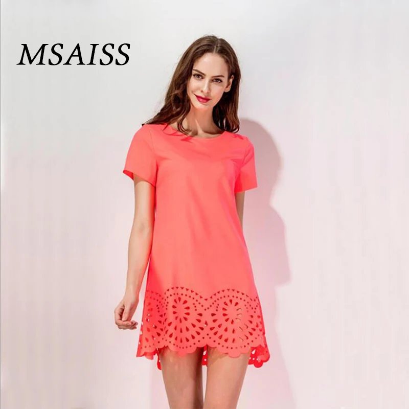 MSAISS женское летнее платье с короткими рукавами Vestidos высококачественное открытое