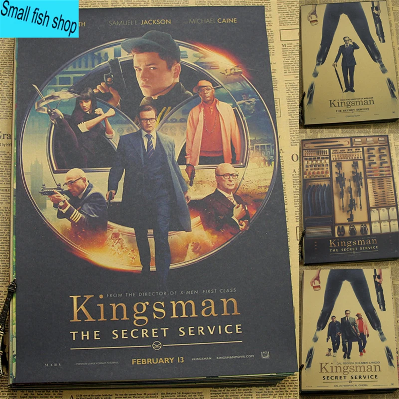 Kingsman: Секретная служба Тарон Эгертон украшение для дома крафт фильм ретро постер