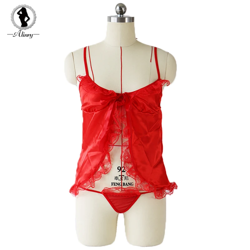 ALINRY Babydoll сексуальное женское белье Для женщин Кружева атласная порно костюмы