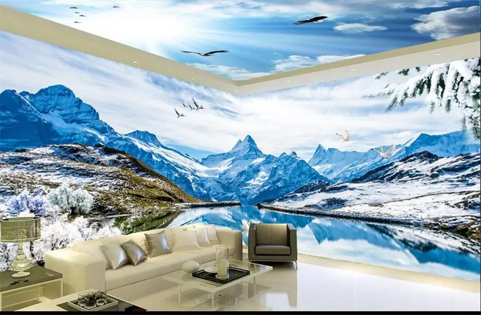 3D HD фото Большая фреска для украшения комнаты Фотографическая наклейка на
