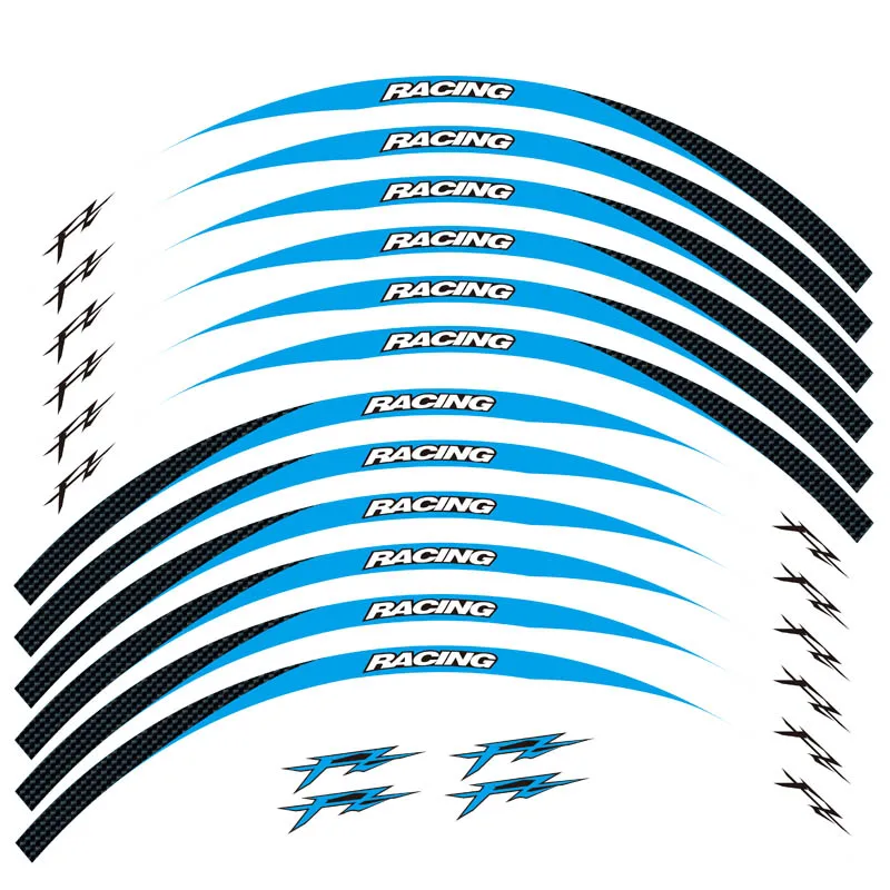 Hot sell Motorcycle front&ampRear Edge Outer Rim Sticker 17inch Wheel Decals Reflective waterproof stickers For YAMAHA FZ | Автомобили и