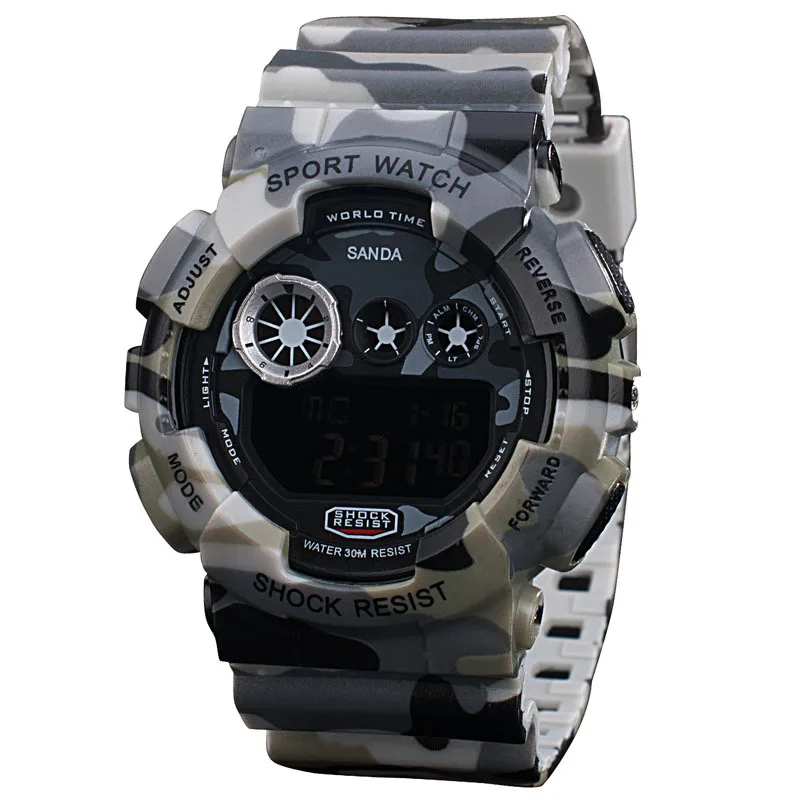 206 Мужчины Цифровые Часы Спортивные Relógio Masculino S Шок Relojes LED Военная