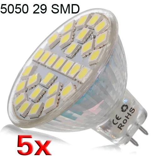 5 X MR16 29 светодиодный 5050 SMD 5W белый pur Spot ampoule lampe 220v белый Chaud Projecteur Lampe светодиодные лампы-ампулы светодиодный