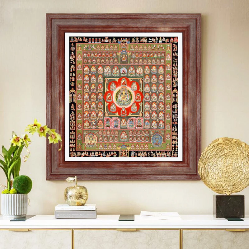 Thangka Мандали с Буддой тибетская религиозная картина на холсте живопись мандалой |