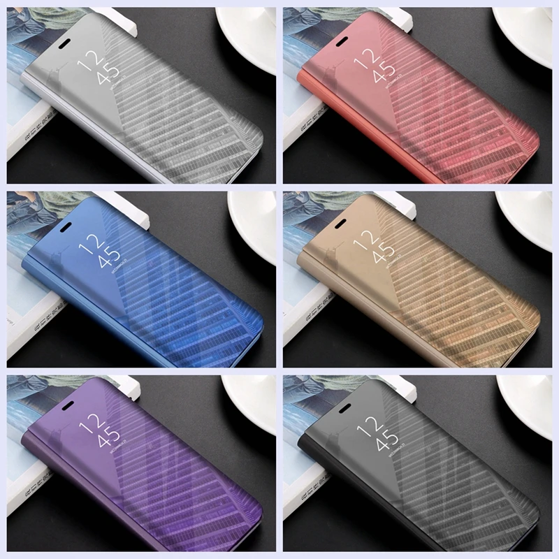Для Samsung S10 чехол зеркало S9 Galaxy S8 Plus S6 S7 Edge S10e 5G Note 4 5 8 9 Note8 Note9 Флип кожаный