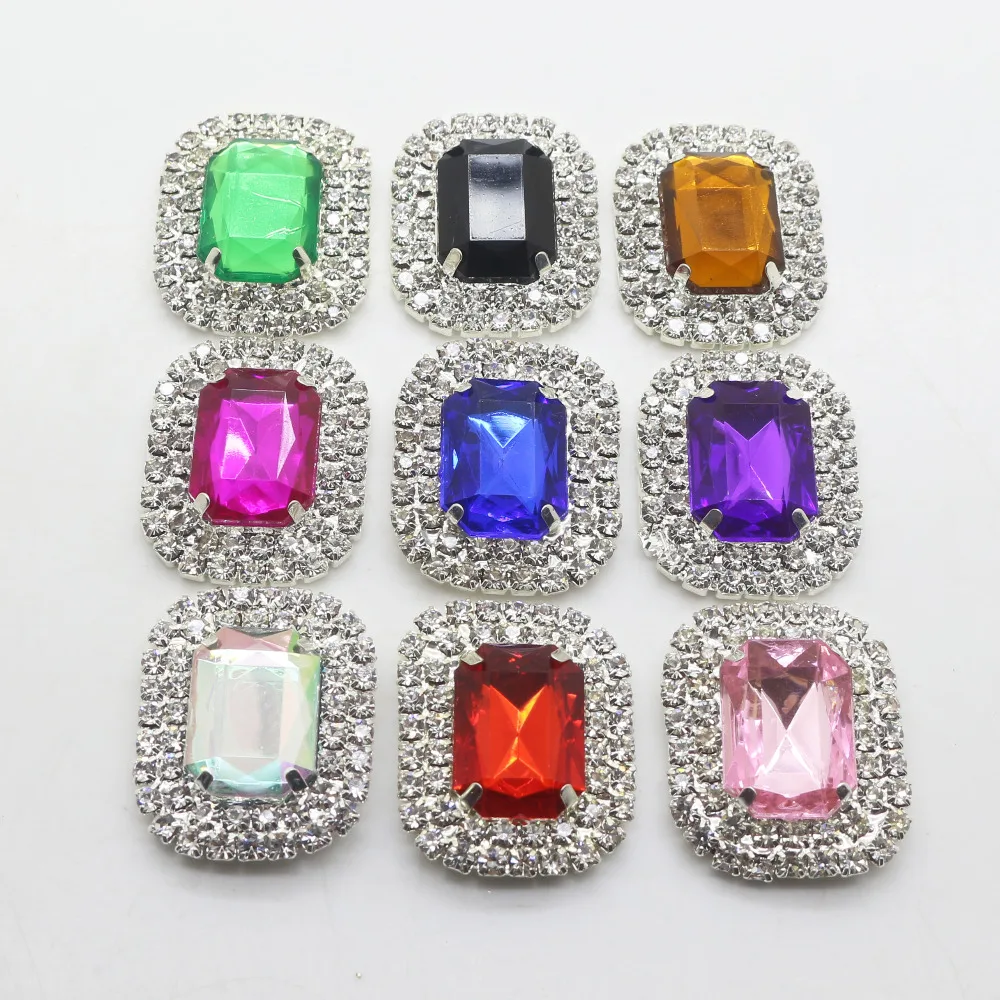 Новинка прямоугольные пуговицы из камня с плоской задней стороной 22*28 мм 5 шт.