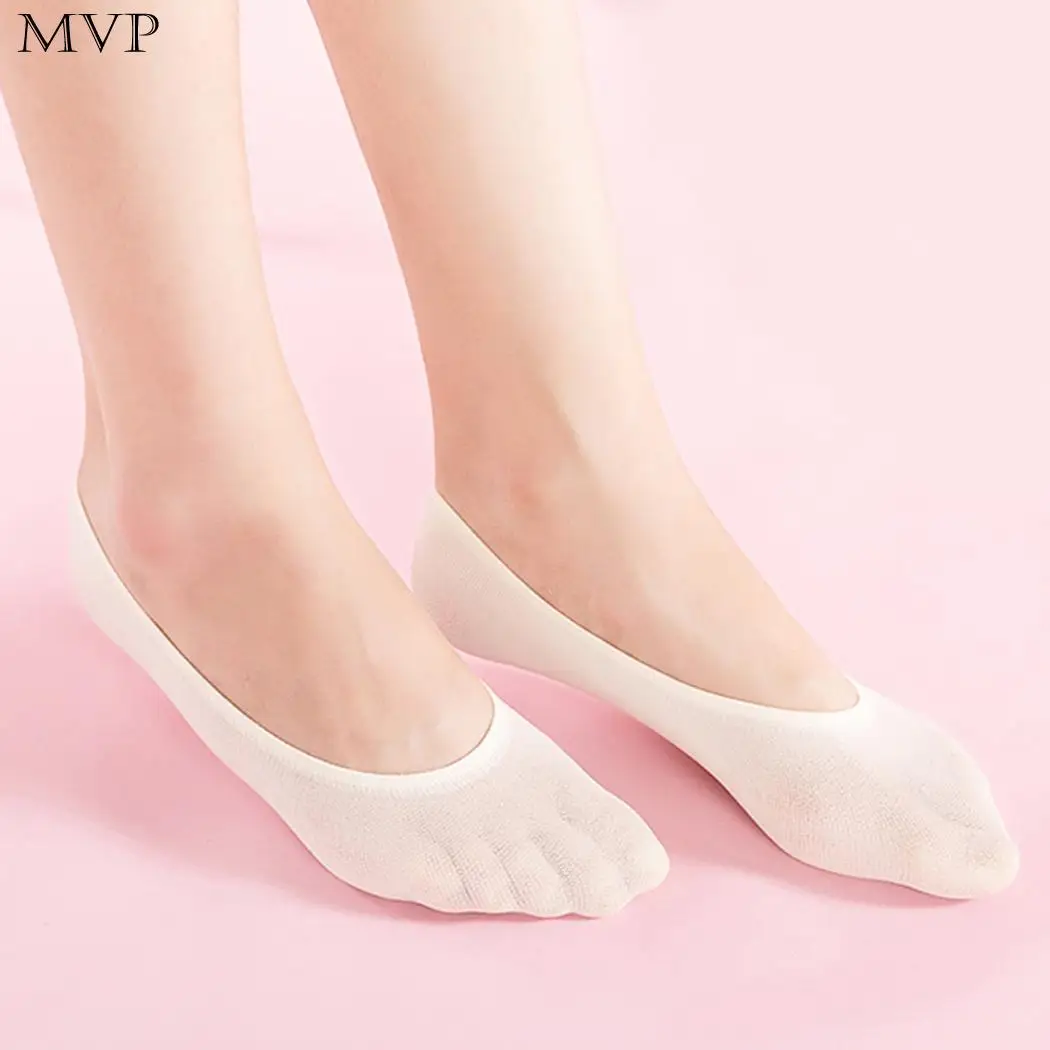 5 пар/уп. невидимые женские носки по щиколотку нескользящие для вечеринки улицы