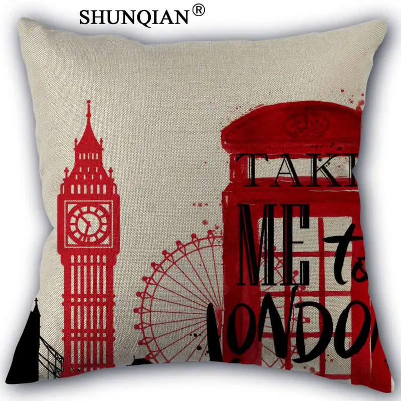 WJY424 Лондон Биг Бен Элизабет наволочка с Башней декоративная для подушки 45x45 см в