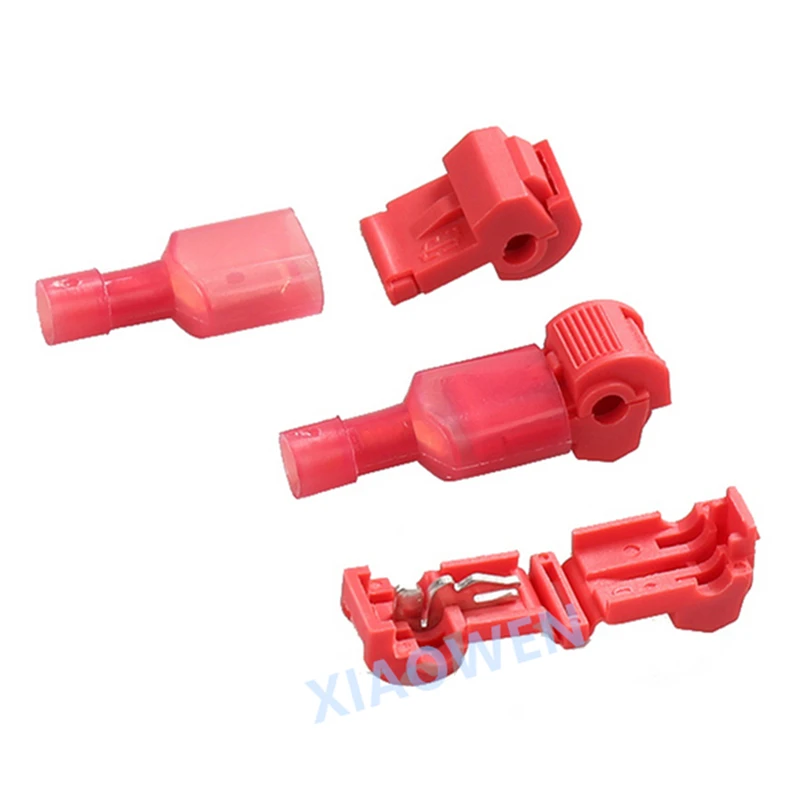100 шт. красные кабельные разъемы обжимные клеммы с шотландским замком быстрое