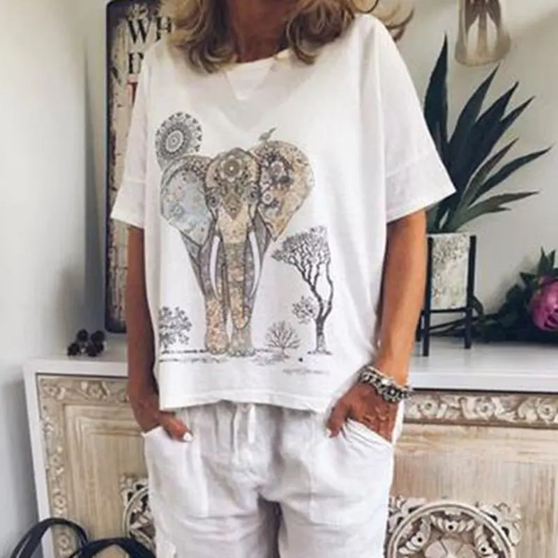 Boho простые пляжные оранжевые футболки для женщин большие размеры Желтый