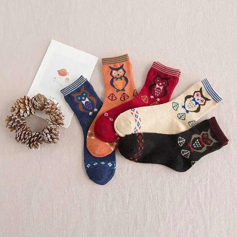 Зимние Модные трендовые милые Повседневные вязаные носки для мужчин и женщин