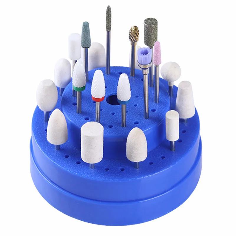 1 pcs Nail Drill Bit Holder Stand Displayer Organizer Container Transparent Cover Manicure Art Tool | Красота и здоровье