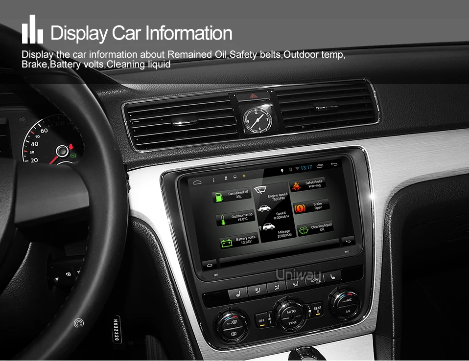 Uniway ADZ9071 android 8,1 автомобиль dvd для vw passat b7 b6 Гольф 5 Поло tiguan octavia rapid fabia с gps-навигации радио