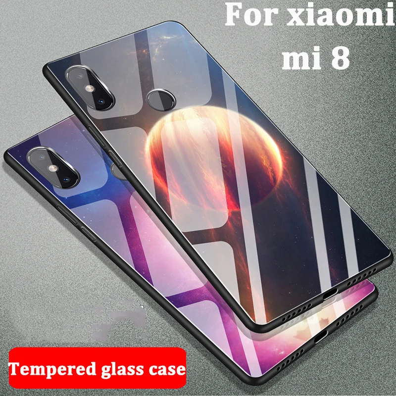 Чехол для xiaomi mi 8 чехлы телефонов Модный чехол из закаленного стекла mi8 xiao