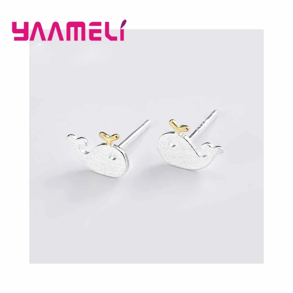 Серьги-гвоздики в форме дельфина для девушки превосходный подарок быстрая