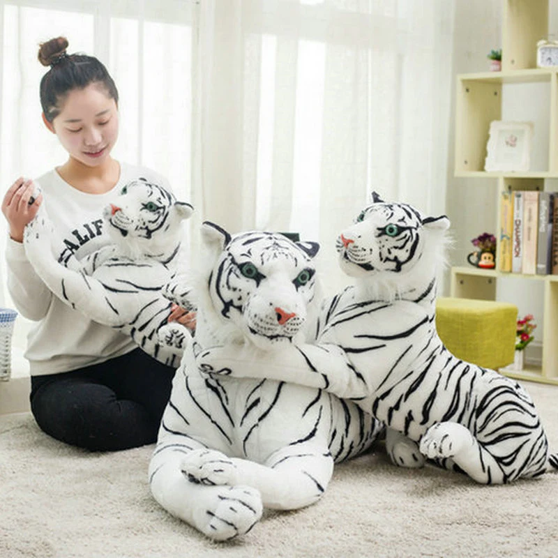 

1PC Cute White 30-90CM Tigers Plush Toys Simulation Tigers Stuffed Dolls Baby Pillow Plush Creative Gift for Children Kids