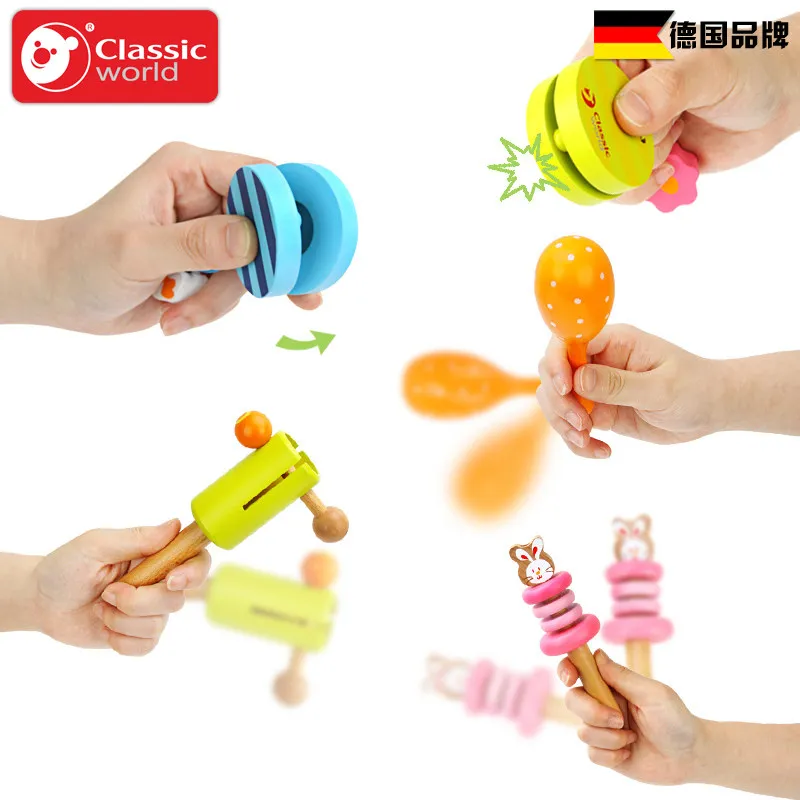 Классический Мир Детский музыкальный набор милые дети деревянные кастаньеты