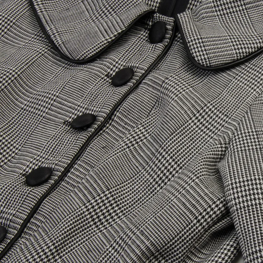 Женское офисное платье в клетку Элегантное повседневное винтажное бордового