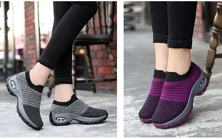 Fashion round toe wedges breathable mesh shoes woman new mixed color comfortable sports mother sneakers women summer shoes