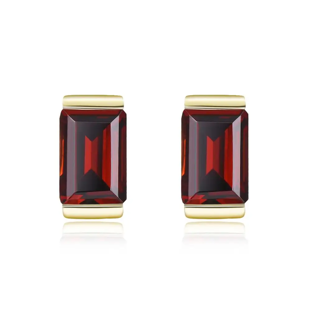 Garnet 9K LP натуральный 9 к желтое золото Красный Гранат Серьги для женщин Свадебные обручальные Серьги с драгоценными камнями хорошее ювелирное изделие подарок на день Святого Валентина - Цвет камня: Garnet 9K