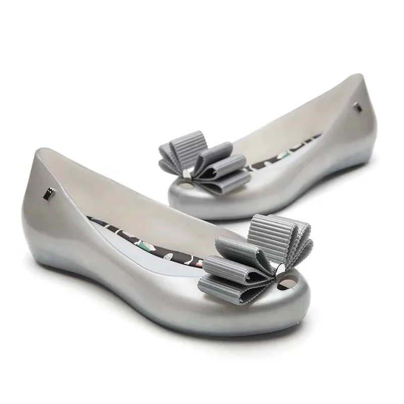 Melissa/Женская обувь, sandalias mujer, женские сандалии на плоской подошве с бантиком, Брендовая обувь melissa для женщин, прозрачные сандалии, женская прозрачная обувь
