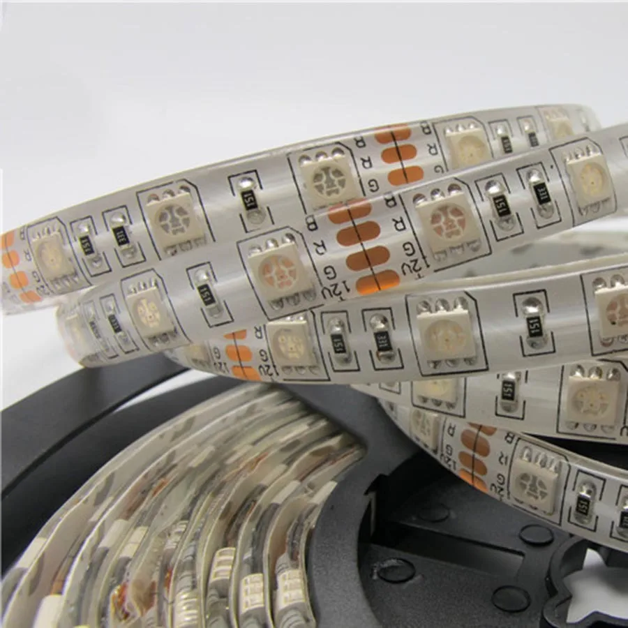 Гибкая светодиодная ленсветильник SMD 5 м 12 В А 5050 RGB 300 с пультом дистанционного