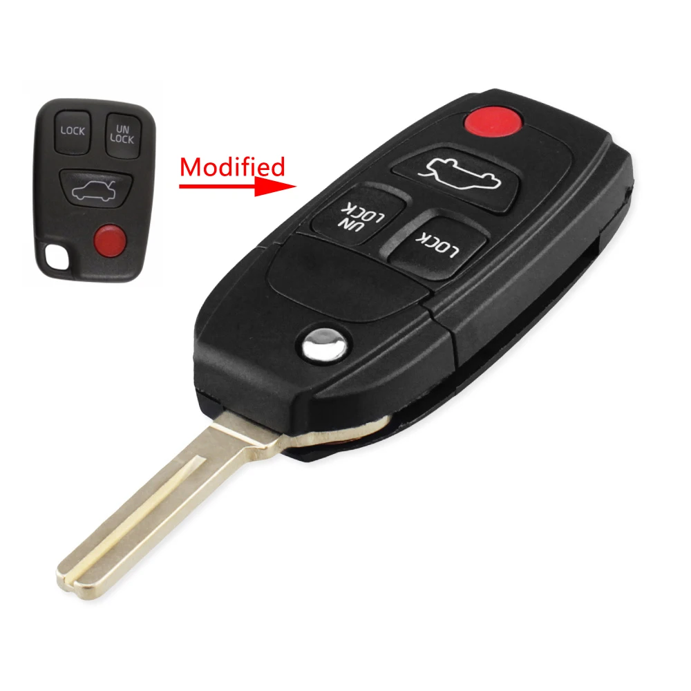 Чехол KEYYOU для Volvo XC70 XC90 V50 V70 S60 S80 с 4 кнопками и откидной крышкой|Ключ от авто| |