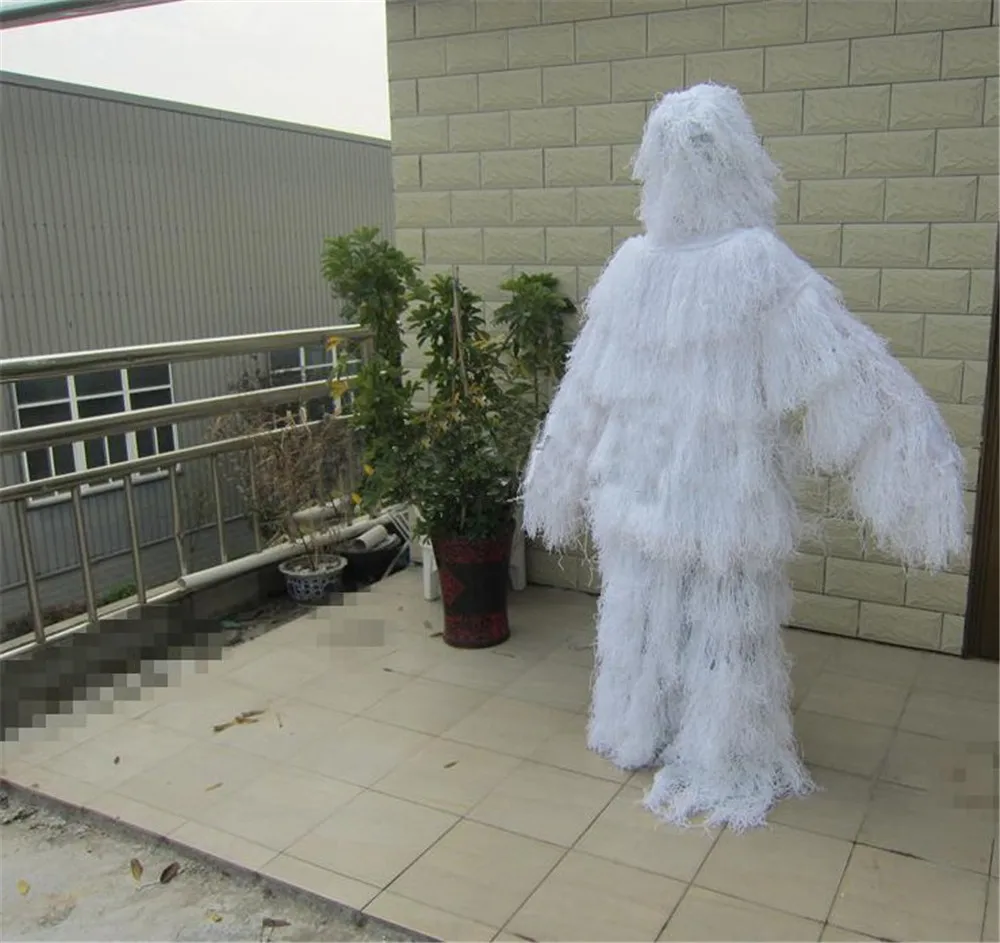 Белоснежка ghillie Костюмы чисто белый Охота Recon камуфляж одежда открытый боевой униформы