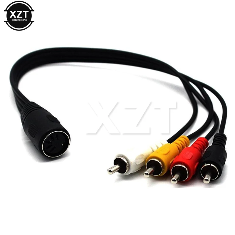Новейший 5 контактный разъем мама Din на 4 х RCA папа аудиокабель 0 3 м|5 pin din plugs|plug dindin |