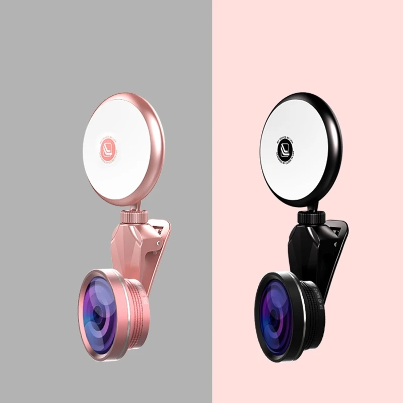 TURATA светодиодная вспышка для селфи заполняющий свет с Fisheye широкие углы макрообъектив 360 вращения для iPhone 7 для Galaxy S8 телефон объектив