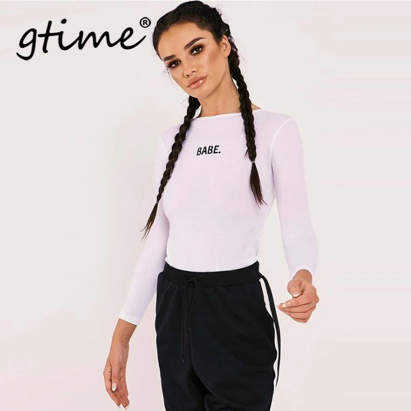 Gtime дропшиппинг Фирменная новинка Женская рубашка с длинными рукавами боди