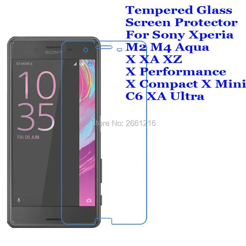 Защитная пленка для Sony Xperia M2 M4 Aqua X Performance Compact Mini XZ XA Ultra C6 из закаленного стекла 9H