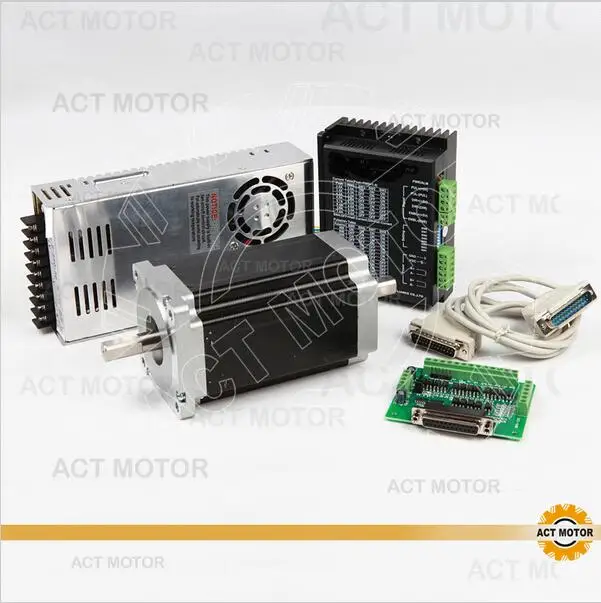 

ACT Motor 1Axis CNC Nema34 Stepper Motor 34HS1456B Dual Shaft 4-Lead 1232oz 118mm 5.6A+1PC Driver DM860 7.8A 80V US DE JP Free