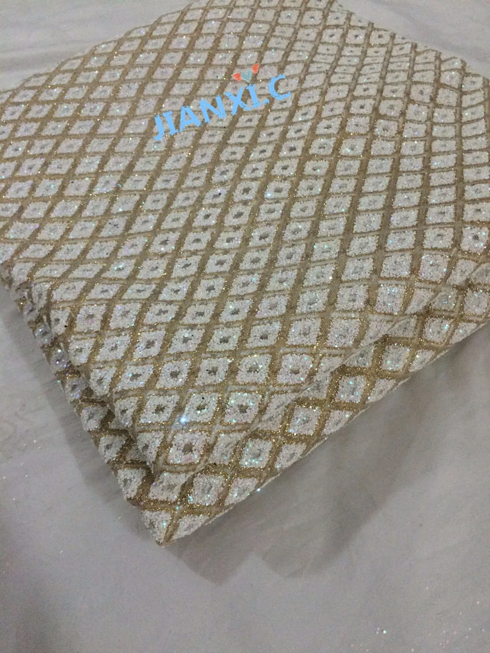NEW design glitter sequins French lace fabric JIANXI.C-1116101 African tulle for bridal dress | Дом и сад