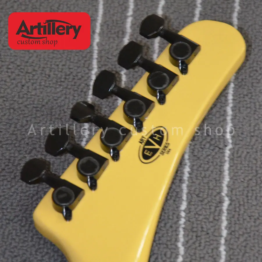 Фабрика на заказ kramer гитара левшей EVH 5150 электрогитара с черными hardwares банан
